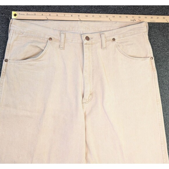 Vintage Wrangler Jeans Mens 38x34 Beige 31MWZ Denim Cowboy Cut Relaxed USA - Picture 5 of 8